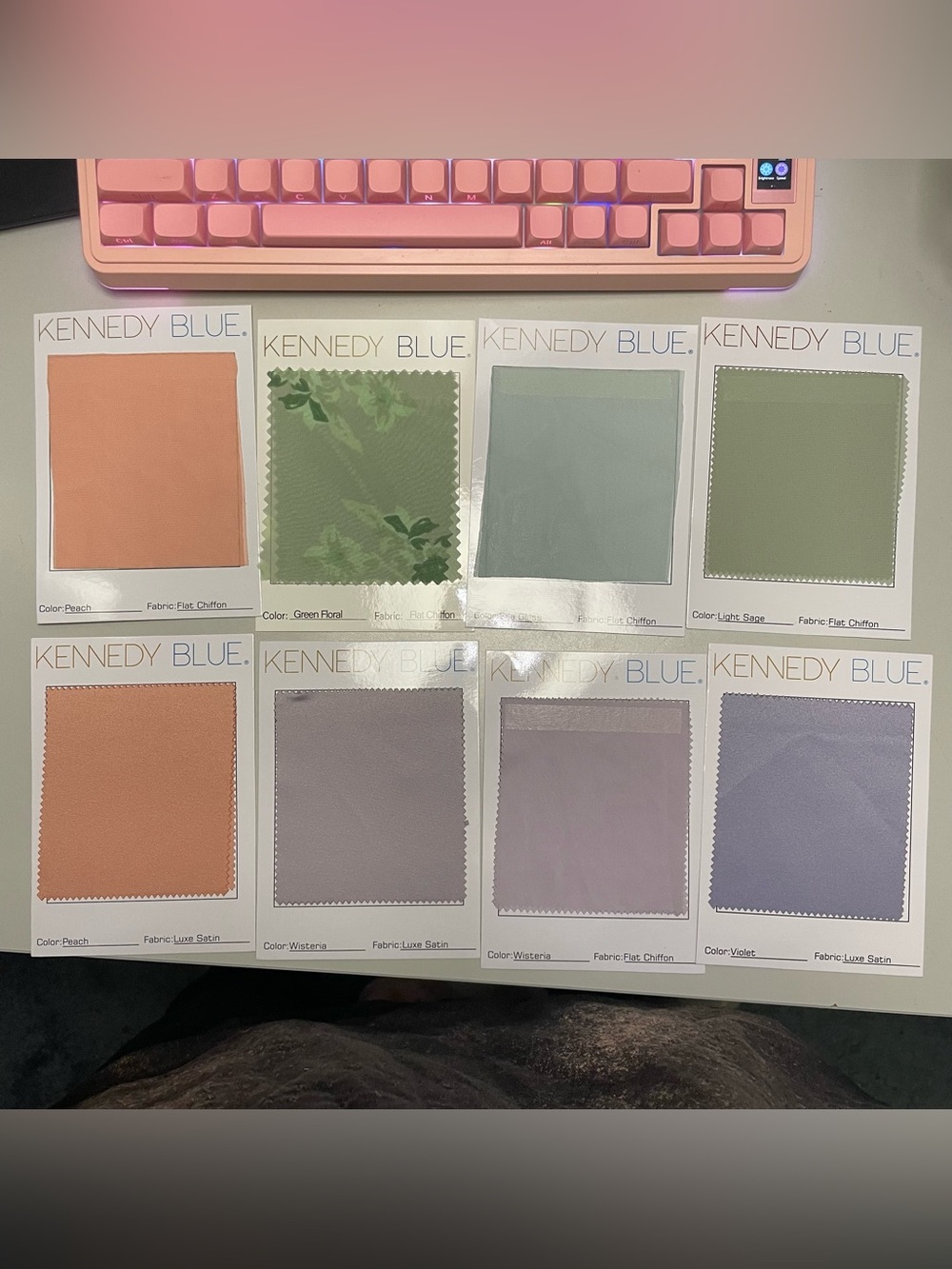 Kennedy Blue 8 fabric swatches